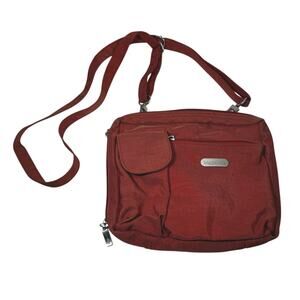 Baggallini Purse Bag Crossbody Orange Zip Yellow Interior Pockets Adjustable